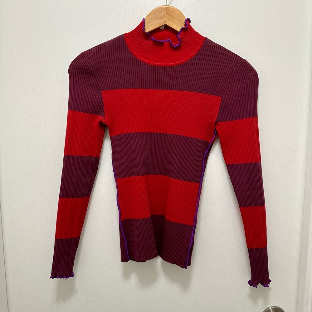 Koché collective striped knit turtleneck